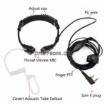 Adjustable Throat Vibrate Mic 2pin Earpiece For Kenwood TYT Baofeng UV5R 888S