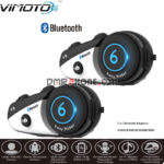 Vimoto Brand 2pcs V6 Motorcycle Helmet Wireless Intercomunicador BT Interphone
