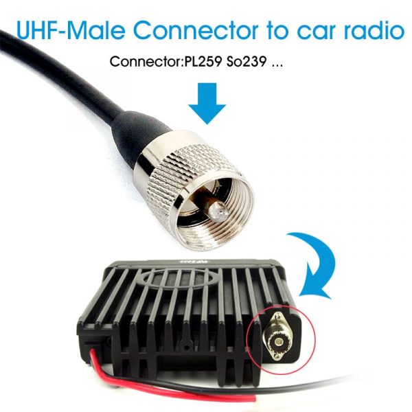Walkie Talkie Car Radio Dual Band VHF UHF Antenna PL259 5M Coaxial Cable Magnetic Mount Base and SMA-F SMA-M BNC Connector - Image 3