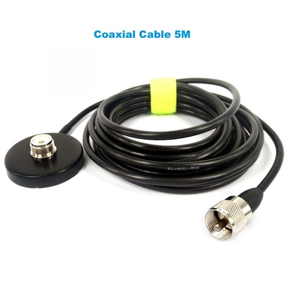 Walkie Talkie Car Radio Dual Band VHF UHF Antenna PL259 5M Coaxial Cable Magnetic Mount Base and SMA-F SMA-M BNC Connector - Image 4