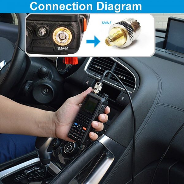 Walkie Talkie Car Radio Dual Band VHF UHF Antenna PL259 5M Coaxial Cable Magnetic Mount Base and SMA-F SMA-M BNC Connector - Image 6