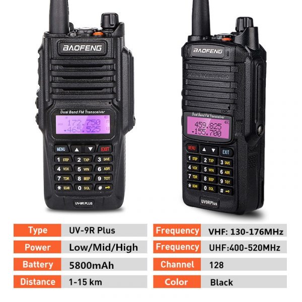 2023 Smart Analogue 10W Baofeng UV9R Plus Dual Band Waterproof Walkie Talkie - Image 3