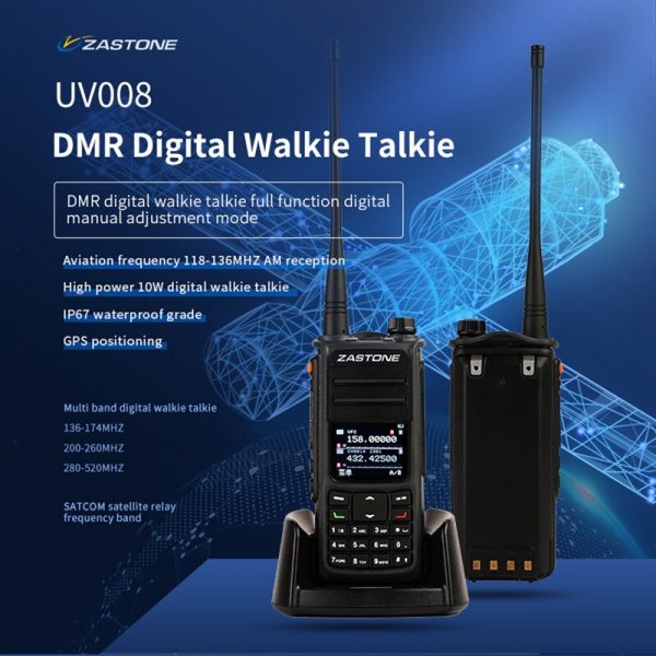 2PCS ZASTONE UV008 Dual band DMR Digital 10W High Power Radio - Image 2
