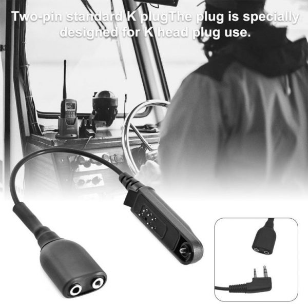 Radio Audio Cable Adapter for K Interface 2Pin Kenwood Headset Port  - Image 2