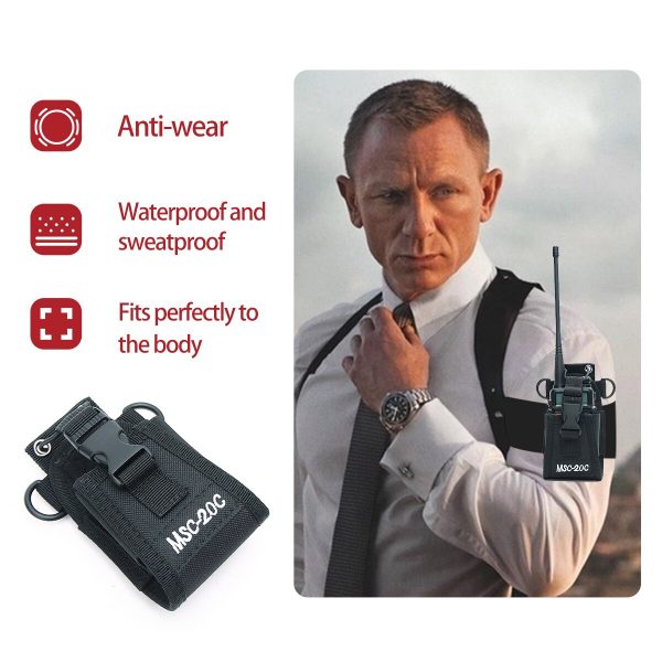 2-way Radios MSC-20C 20A  20B  20D 20E Case Bag with Leather Anti-Sway Strap - Image 2