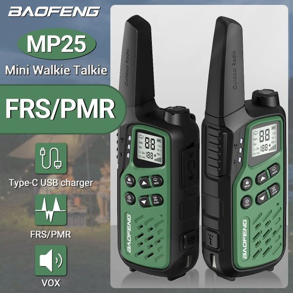 USB Type C Charger Baofeng MP25 Mini Two-way Radio g PMR/FRS walkie talkie
