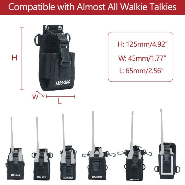 2-way Radios MSC-20C 20A  20B  20D 20E Case Bag with Leather Anti-Sway Strap