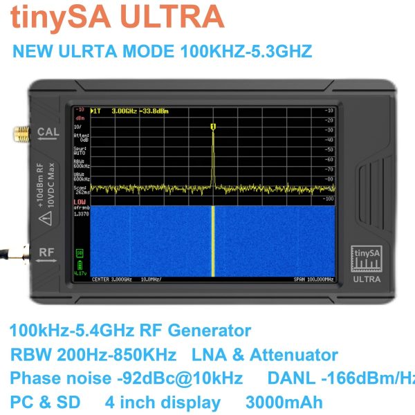 TinySA Ultra 100Khz-5.3GHZ NEW Tiny Spectrum Analyzer RF Signal Generator
