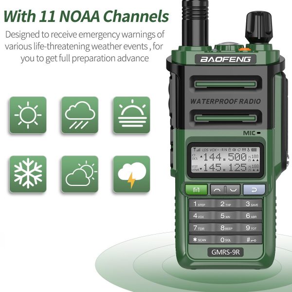 Baofeng GMRS-9R IP67 Waterproof High Power GMRS Ham Two Way Radio - Image 4