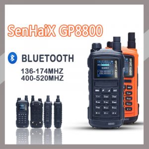 SenHaiX GP8800 U/VHF Dual Band PTT LED screen Bluetooth Waterproof Transceiver