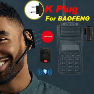 K Interface Bluetooth Wireless Headphone Walkie Talkie  BT Earpiece K Plug