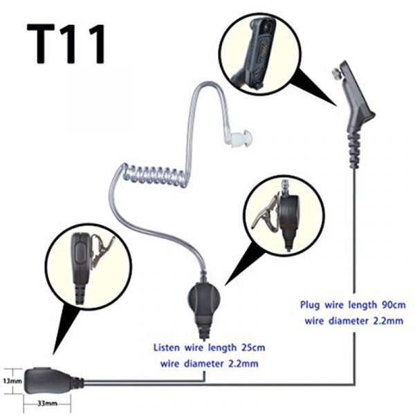 Walkie Talkie 1-wire Surveillance Earpiece For Motorola APX4000 APX6000 APX8000 DP4800 XPR6350 XPR6550 - Image 2