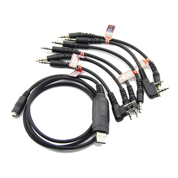 Kenwood Motorola ICOM Yaesu Baofeng etc Universal Walkie Talkie 6 IN 1 Programming Cable