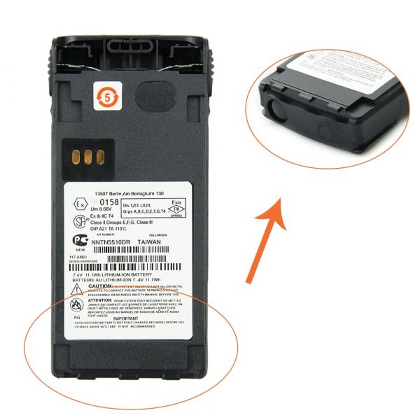 Upgrade High Capacity 2200mAh NNTN5510DR ATEX Battery for Motorola Two-way Radios - Image 3