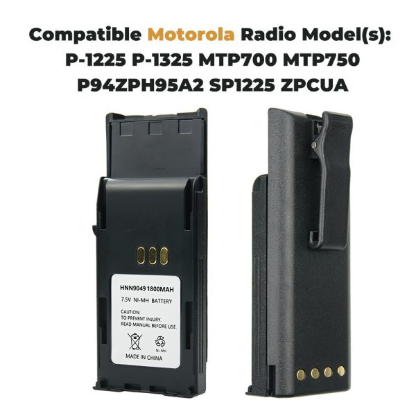 With Charger HNN9049 Batteries1800mAh HNN9049 Replacement Battery for Motorola P1225 P1325 MTP700 MTP750 SP1225 - Image 2