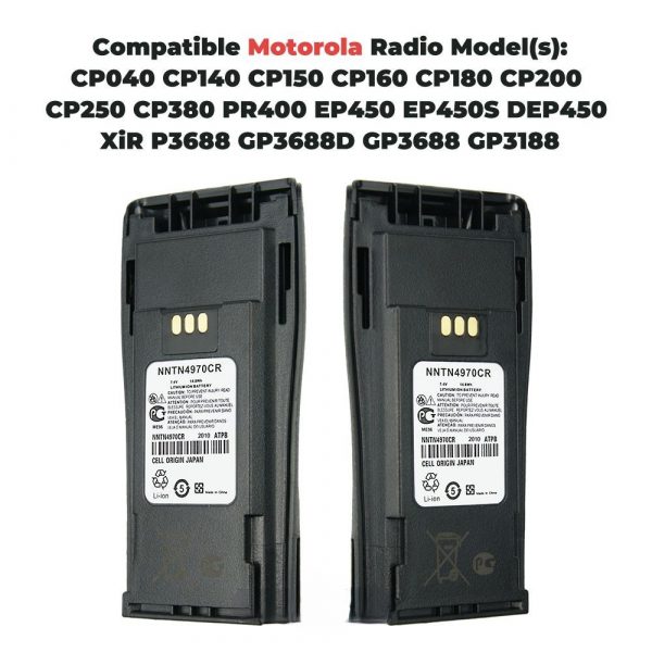 With Charger NNTN4970CR Battery Replacement for Motorola CP040 CP140 CP150 CP160 PR400 EP450 XiR P3688 etc - Image 3