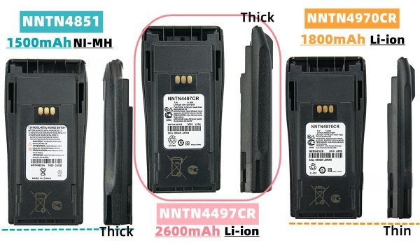 With Charger NNTN4970CR Battery Replacement for Motorola CP040 CP140 CP150 CP160 PR400 EP450 XiR P3688 etc - Image 2