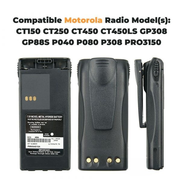 Motorola Radios Batteries PMNN4018A for CT150 CT250 CT450 CT450LS GP88S P040 P080 P308 PRO3150 - Image 3