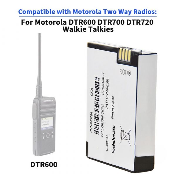 New BT110 Battery 2500mAh PMNN4578A PMNN4578 Batteries for Motorola DTR600 DTR700 DTR720 Radios - Image 2