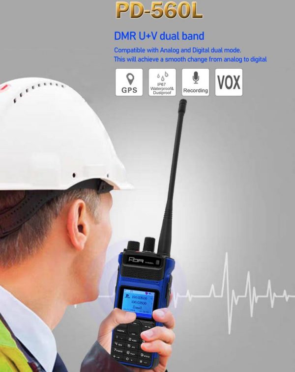 Free Shipping Puxing PD-560L Dual Band IP67 DMR Dual Band Walkie Talkie - Image 2