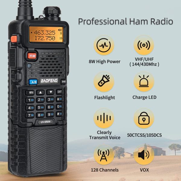 BAOFENG UV-5R 8W/5W 3800mAh High Power Ham Radio VHF&UHF Portable Two Way Radio Long Range Rechargeable Handheld Radio CB Radio - Image 4