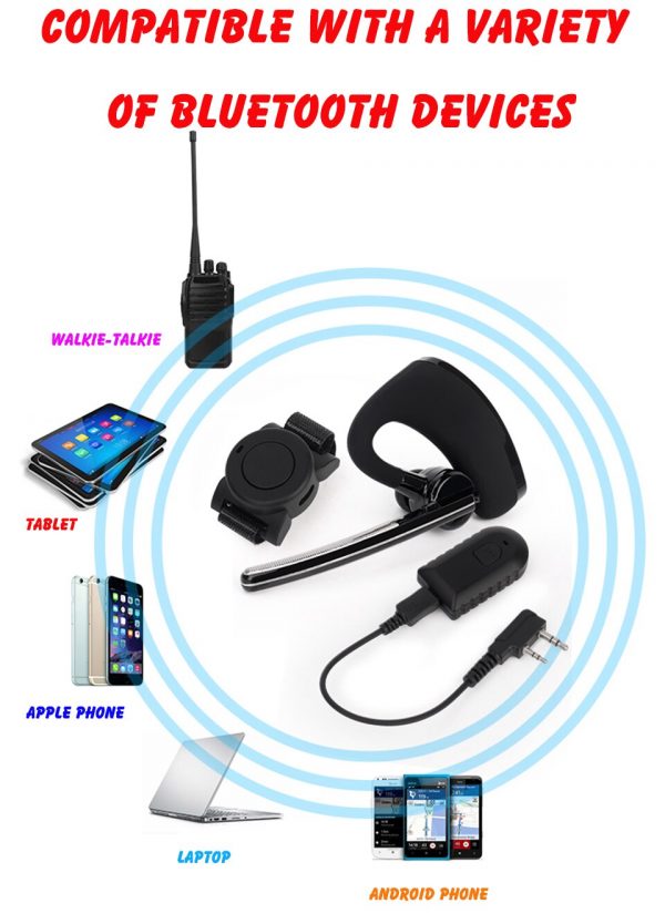 Walkie Talkie Wireless Bluetooth Headset Two Way Radio Wireless Headphone BT Earpiece For Yaesu Vertex VX-6R VX6R VX7R FT-270 - Image 3