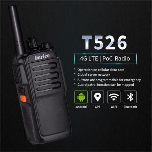 Inrico T526 4G Zello Walkie Talkie LTE PTT Cellular 4GB Poc Radio with SIM Card 5000mah Battery Capacity Network Radio