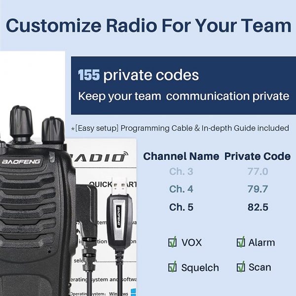 2Pcs License Free Baofeng BF-88E PMR446MHz Two Way Radio A pair Baofeng PMR Walkie Talkie with Earpieces - Image 4