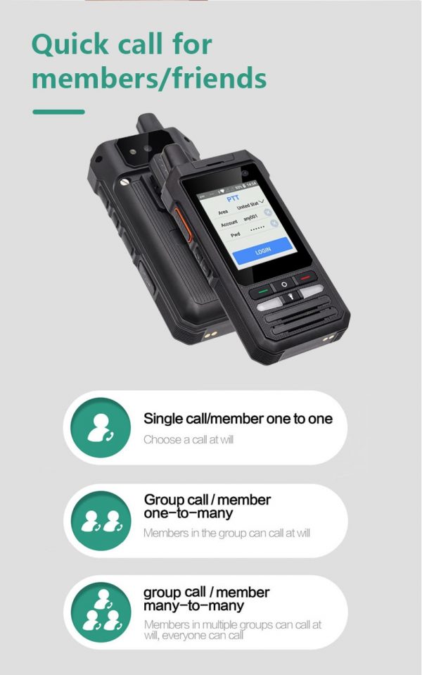 W8 POC 4G Public Network Walkie-talkie Android 8.1 Mobile Phone GPS WIFi Bluetooth P66 Waterproof And Dustproof - Image 5