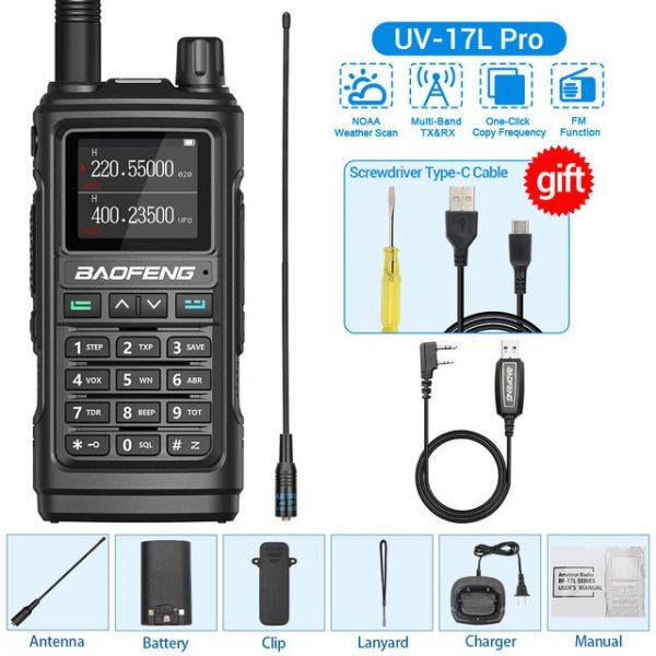 Baofeng UV-17L Pro Tri Band Wireless Copy Frequency Waterproof Walkie Talkie 16KM S22 Long Range UV-5R Ham Two Way Radio - Image 6