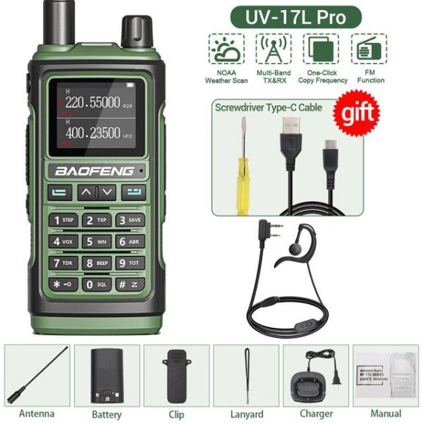 Baofeng UV-17L Pro Tri Band Wireless Copy Frequency Waterproof Walkie Talkie 16KM S22 Long Range UV-5R Ham Two Way Radio - Image 5