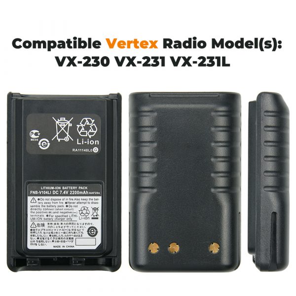 FNB-V104Li FNB-V104 2200mAh Li-lon Battery for Yaesu Vertex VX-230 VX-231 VX-231L Radios Rechargeable Battey - Image 3