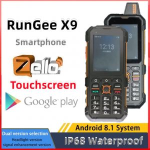 IP68 Waterproof walkie talkie Rungee X9 4G Lte Zello Smart Phone 1GB+8GB Android 8.1 WiFi hotspot GPS Bluetooth Dual SIM FM PTT
