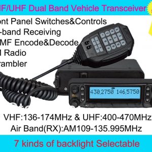 Baojie BJ-9900 VHF/UHF Dual Band Vehicle Transceiver With Air Band 109-135.995MHz RX and Detachable Front Panel,FM