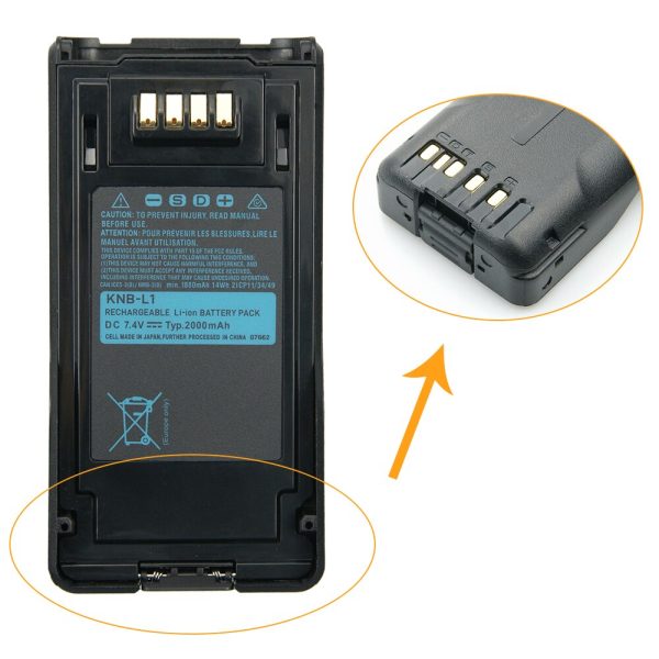 2000mAh KNB-L1 Battery for Kenwood VP6430 TK-5320 NX-5000 NX-5200 NX-5300 NX-5400 Series Two Way Radios Replacement Battery - Image 6