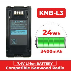7.4V 3400mAh KNB-L3 Battery for Kenwood VP6230 TK-5430 NX-5000 NX-5200 NX-5300 Series Walkie Talkies Replacement Li-ion Battery