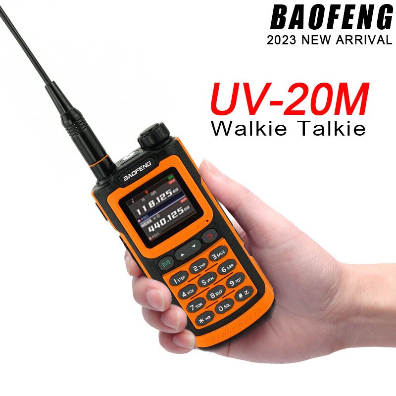 2023 New UV20M BAOFENG UV-20M Walkie Talkie U/V Dual Band FM Radio 5W 1000 Channels One Click Frequency Match