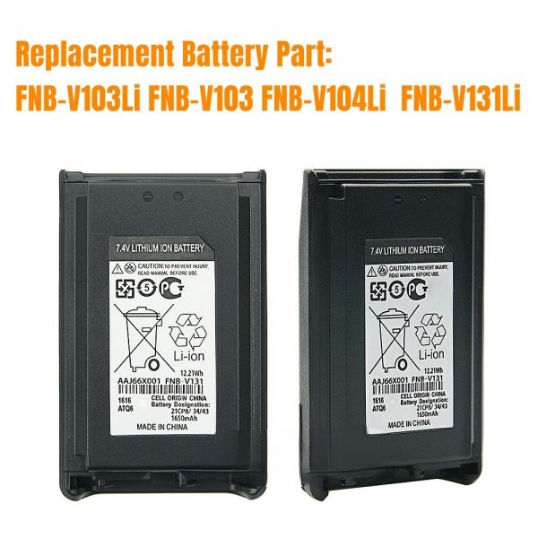 FNB-V131LI 7.4V 1650mAh Li-ion Battery Compatible for Vertex VX-231 VX-228 VX230 VX-234 Two Way Radio - Image 2
