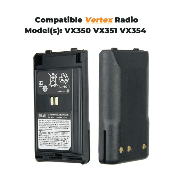 Replacement Vertex Battery for VX350 VX351 VX354 VX-350 VX-351 VX-354 Radio FNB-V96LIA Li-ION - Image 2