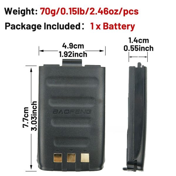 Original 7.4V 1800mAh Battery for Baofeng GT-3 GT-3TP GT3 GT3TP GT-3 Mark-II III Two Way Radio Replacement Walkie Talkies Battery - Image 3