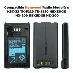 KNB-47L 2200mAh Replacement Battery for Kenwood TK-5220 TK-5320 NEXEDGE NX-200 NX-300 Two Way Radio Battery