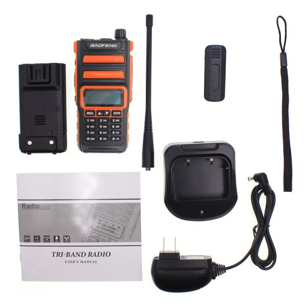 BF-H5+10W Walkie Talkie Baofeng BF-H5 Plus Radio Tri Band 136-174MHz 200-260MHz 400-520MHz Portable Two Way Radio - Image 6