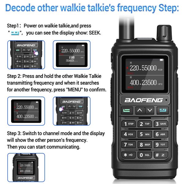 Baofeng UV 17 Pro V2 Wireless Copy Frequency Walkie Talkie 16 KM Long Range Waterproof Flashlight Type-C Charger Ham Radio UV 5R - Image 5