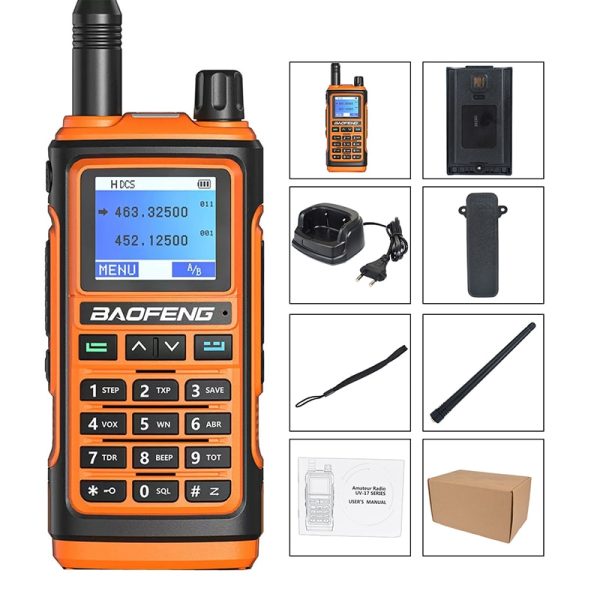 Baofeng UV-17 GPS Walkie Talkie 108-130MHz Air Band 350-355MHz FM Radio VHF UHF 200-260MHz Six Bands Freq Copy Waterproof Outdoor Ham Amateur Portable Two Way radio with 1.77 inch color Large Screen and Hight Light Torch NoAA Weather Broadcast - Image 5