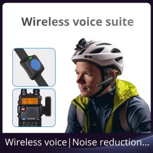 Walkie Talkie Wireless Voice Suite Headphones support APP Programming with Wearable PTT Button