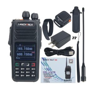 HG-UV78 10W Dual Band VHF UHF Handheld Radio with PTT Bluetooth Ring Button