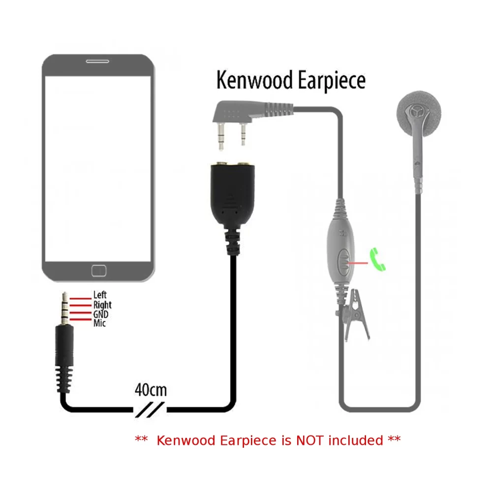for Kenwood earpieces Adaptor Headset adapter for Andriod phones/ for iPhone with 3.5mm headphone - Image 3