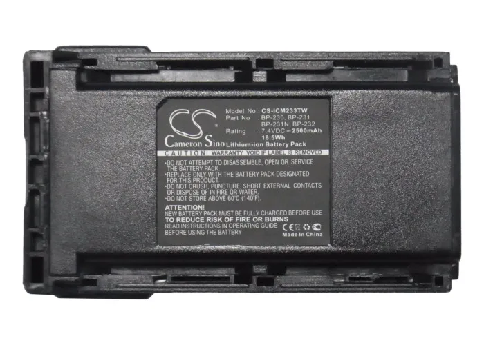 Two Way Radio 2500mAh Battery For Icom BJ-2000 BP-230 BP-230N BP-231 BP-231N BP-232 BP-232H BP-232N BP-232WP IC-A14 IC-A14S