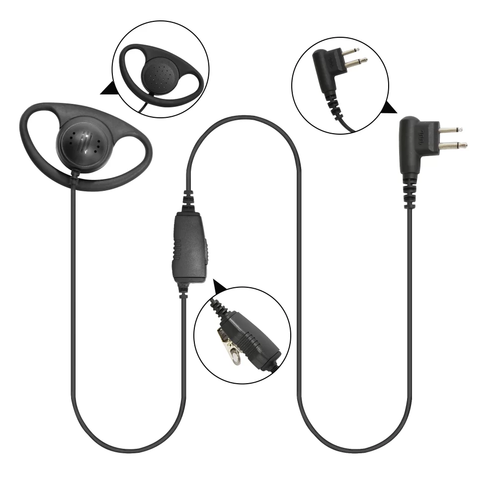 Earpiece D Shape for Motorola CP200 CP200D CLS1110 CLS1410 DTR410 CP110 EP350 EP450 Portable Two Way Radio