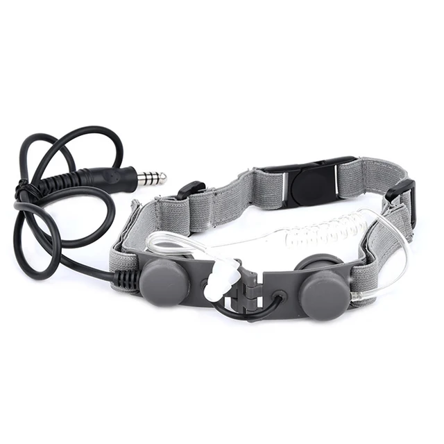 Tactical throat air duct Headphones Neck Laryngeal Microphone Headset With Kenwood U94 PTT For Moto Midland Walkie Talkie